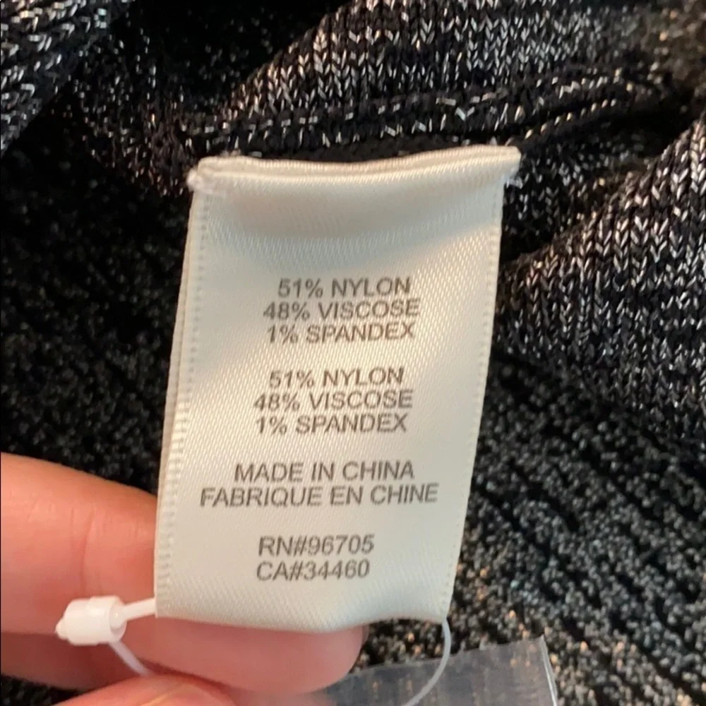 Rebecca Taylor Metallic Ribbed Knit Skirt SZ M